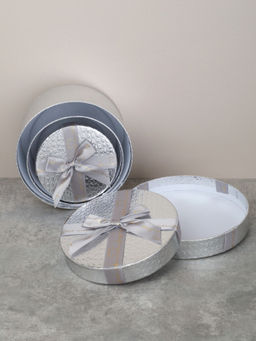 Коробка подарочная круглая 3 штуки 20х20х11 см / 3406-03 /уп 30/красная - ГалеонТрейд фото 5