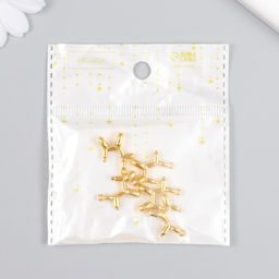 Цена за 5 шт. Металлический элемент, декоративная подвеска «Арт Узор. Надувной шарик: собака», золото, 1.8×2 см