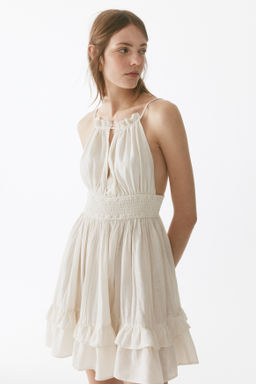 Vestido acampanado en mezcla de lino - H&m фото 2