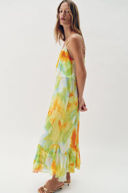 VESTIDO MIDI ESTAMPADO VOLANTES / TYEAMARILLO - Zara фото 6