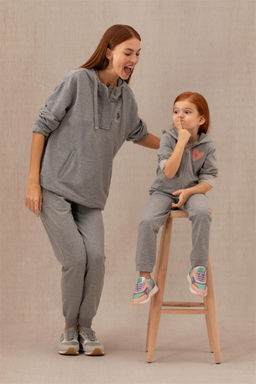 Серые меланжевые спортивные штаны для девочек Неожиданная скидка в корзине - U.s. polo assn фото 2