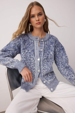 TRENDYOLMILLA Antrasit Yumusak Dokulu Desenli Ceket Gorunumlu Triko H?rka TWOAW25HI00185 фото 8