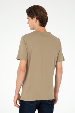 Мужская базовая футболка цвета хаки - U.s. polo assn фото 5