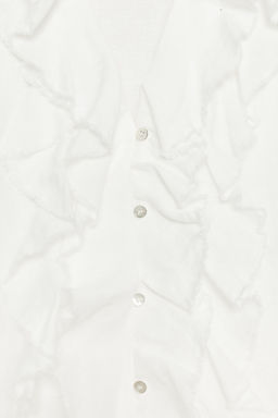 LINEN RUFFLE SHIRT ZW COLLECTION - Zara фото 7