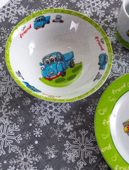 Набор 3пр Машины 2 (Синий грузовик) (тарелка 18см, салатник 15см, кружка 230мл) под/уп C425# (292092 - Daniks фото 4
