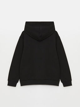 Bask?l? Uzun Kollu Erkek ?ocuk Hoodie ve E?ofman Alt? - Waikiki фото 3