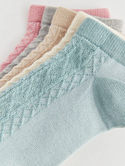 Kendinden Desenli Kad?n Patik ?orap 5li