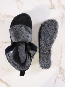 Босоногие ботинки 351.NATAbl.Черная замша/шерсть