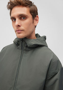 Kapusonlu Haki Ceket - Mavi фото 6