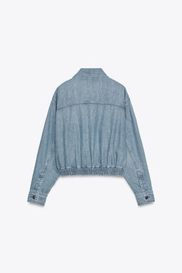 ZW COLLECTION DENIM BOMBER JACKET - Zara фото 3