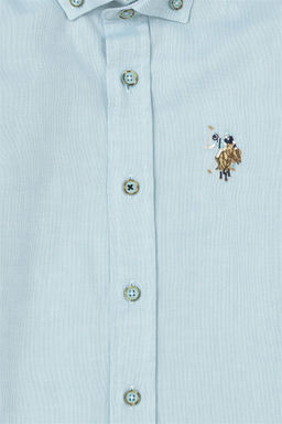 Рубашка U.s. Polo Assn для мальчика мятная хлопок  фото 3