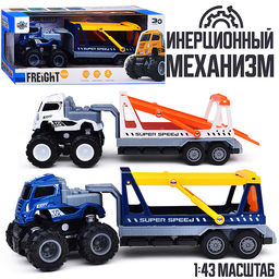 Машина "Мега прицеп два этажа" в коробке