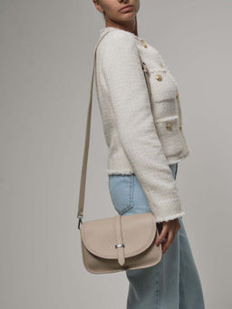 Кожаная сумка Suzy DBR 31110 бежевый жемчуг  фото 4