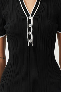 TRENDYOLMILLA Haki Renk Bloklu Midi Triko Elbise TWOSS24EL00831 фото 8