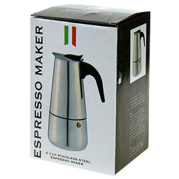 Кофеварка из нержавеющей стали, гейзерная, на 4 чашки, 250мл д8,5см h16см, бакелитовая ручка, подарочная коробка (Китай) - Домашняя мода фото 3