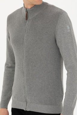 Мужской серый меланжевый трикотажный кардиган - U.s. polo assn фото 20