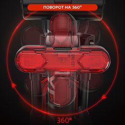 Фонарь задний COMIRON TA10 корпус: ABS, IPX5; свет: COB(5LED), 80lm; аккум: 220mAh, USB; четыре режима, поворотный на 360С. /уп 120/240/ - Галеонтрейд фото 3