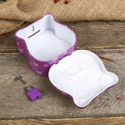 Копилка металл "Милый котёнок" МИКС 8,5х9х4,5 см