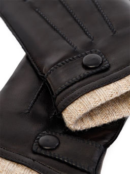 Перчатки мужские ш+каш. OS01755 black - Eleganzza фото 2