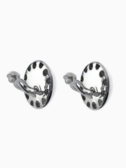 Клипсы Тренд объёмный круг, цвет серебро