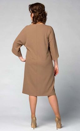 Стильное платье из крепскубы свободного силуэта с рукавом летучая мышь - Ckc collections фото 3