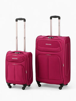 Чемодан на колёсах Royalbag большой 104 л (L), на молнии, с увеличением, кодовый замок, 4 колеса, розовый