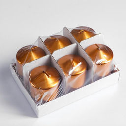 Свеча «Столбик», кофейно-золотая, 5.5×8 см