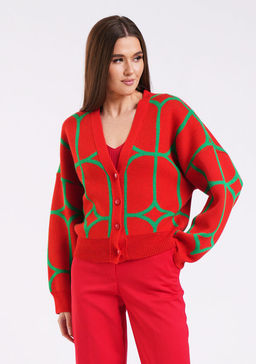 V8-014 кардиган женский красный