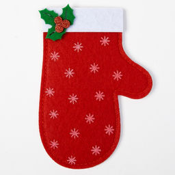 Цена за 3 шт. Конверт для столовых приборов Варежка 10х15 см, 100% п/э, фетр - Доляна фото 2