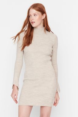 TRENDYOLMILLA Mavi Mini Triko Basic Dik Yaka Elbise TWOAW23EL01415  фото 10