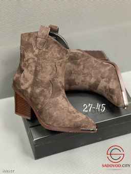 Ботинки демисезонные казаки с круглым носом замшевые - Bruno фото 2