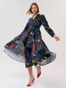 Платье женское 12421-35018 multicolor-black