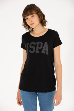 U. S. Polo Assn Женская черная базовая футболка с круглым вырезом - U.s. polo assn фото 2