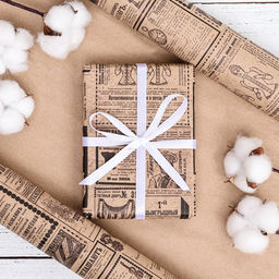 Цена за 2 шт. Бумага упаковочная, крафт «Газета», 70×100 см, 1 лист