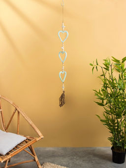 Подвеска декоративная "Сердечки" дерево, камень 13х3х100 см