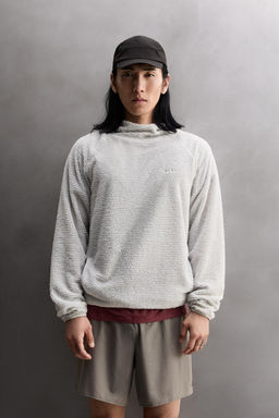 SUDADERA POLAR TEXTURA CAPUCHA / Blanco roto - Zara фото 2