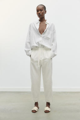 FLAT CRISS-CROSS LEATHER SLIDER SANDALS