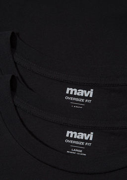 2li Oversize Siyah Basic Ti??rt Seti - Mavi фото 8