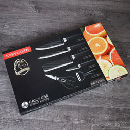 Набор кухонных ножей 6 предметов в магнитной коробке / WD-100 /уп 30/ножницы и овощечистка в комплекте - ГалеонТрейд фото 4