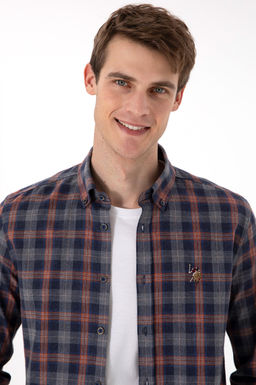 Мужская темно-синяя рубашка с длинным рукавом Неожиданная скидка в корзине - U.s. polo assn фото 2