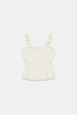 TOP ROM?NTICO PUNTO LAZOS / Crudo / Beige - Zara фото 5