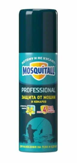 MOSQUITALL от мошки и комаров Профессиональная защита аэрозоль 125мл