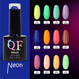 Гель лак для ногтей NEON, 3-х фазный, 8 мл, LED/UV, цвет синий с блёстками (38) - Queen fair фото 6