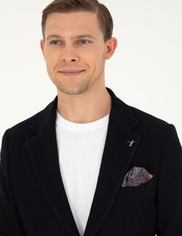 Темно-синяя приталенная куртка - Cacharel фото 3