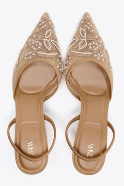 SLINGBACK SHOES WITH EMBROIDERED MESH - Zara фото 11