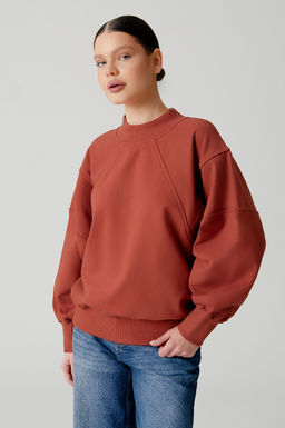 Арт. 15118 Свитшот женский с горлом one size (42-50) Цвет:терракотовый