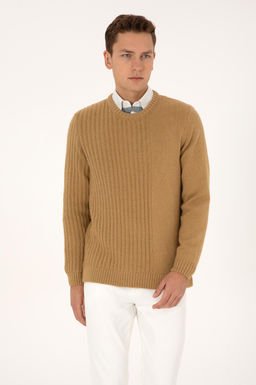 Erkek Comfort Fit Bisiklet Yaka Hardal Kazak - U.s. polo assn фото 3
