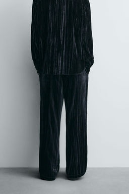 PLEATED VELVET TROUSERS - Zara фото 3