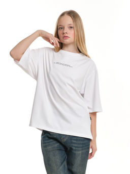 Футболка с принтом 22-7450 белый - Mini maxi фото 4