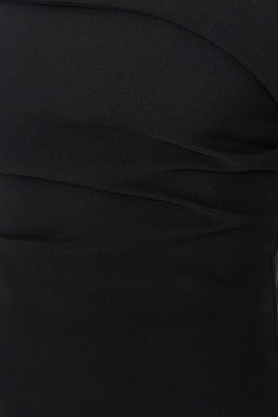 Siyah Straplez Fitted Drapeli Dokuma Bluz TWOSS24BZ00348